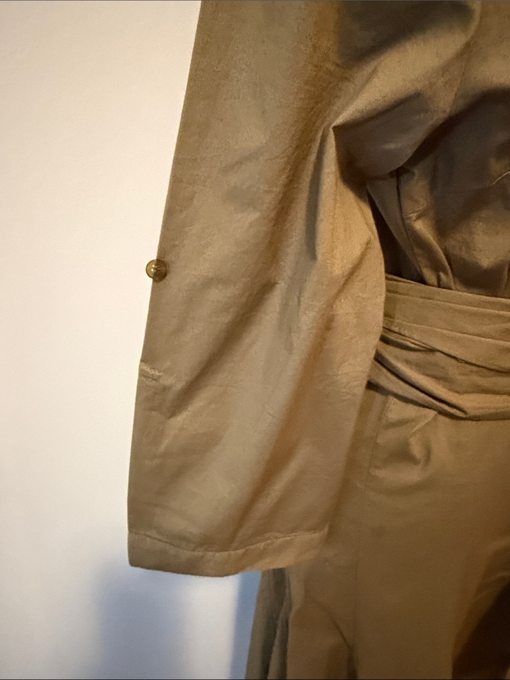 Double Zero Olive Midi Wrap Dress with Waist Sash - Picture 3 of 5